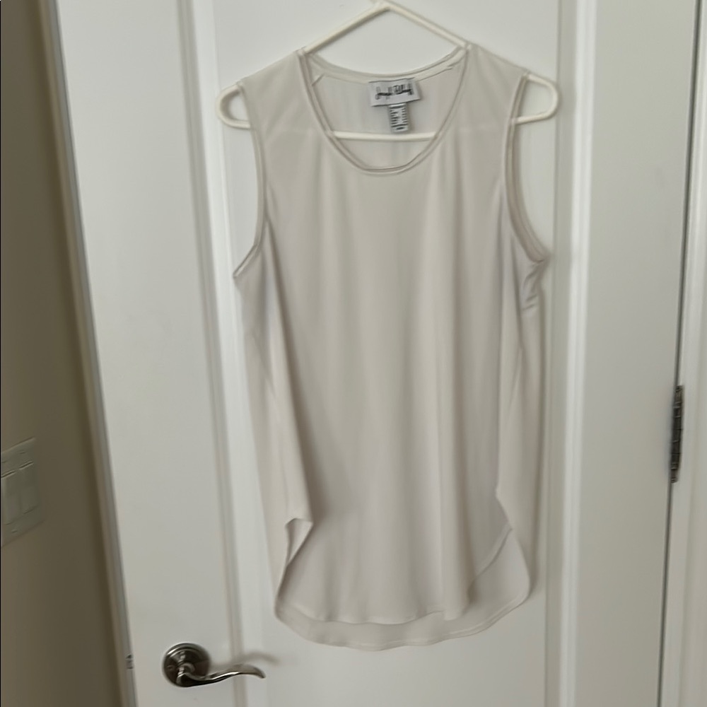 Joseph Ribkoff Cream Tank Top with Rounded Neckline and Lightweight Fabric